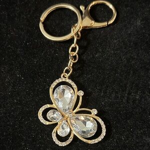 Gold and Silver Butterfly Keychain